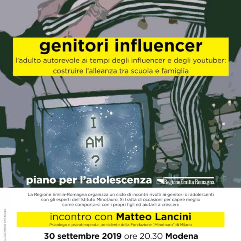 Genitori influencer. Lunedì 30 settembre, incontro con lo psicoterapeuta Matteo Lancini