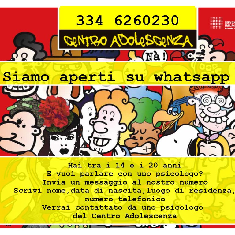 Il Centro Adolescenza di Modena è Aperto su Whatsapp